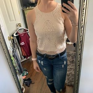 Fab’rik cream lace tank top